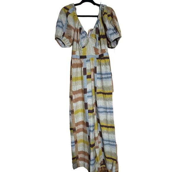 Anthropologie Ranna Gill Jumpsuit Open Back Flax & Linen Blend Size XS - Picture 2 of 8